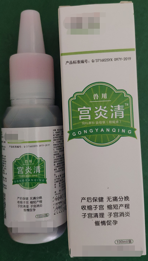 宮炎清--破結(jié)排膿、活血化瘀、清解毒、催情促孕，能促進(jìn)母豬產(chǎn)后康復(fù)，快速、高效、自動(dòng)清除子宮生理“垃圾”，產(chǎn)仔當(dāng)天徹底清宮，消腫止血、分娩止痛、抗菌消炎，可用于頑固性化膿性子宮內(nèi)膜炎、陰道炎。